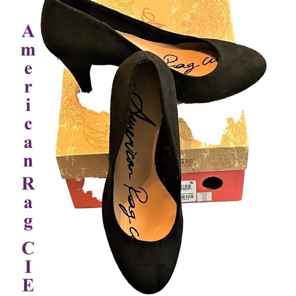 NWT American Rag CIE Black Felix Pump Like Velvet - Picture 3 of 9